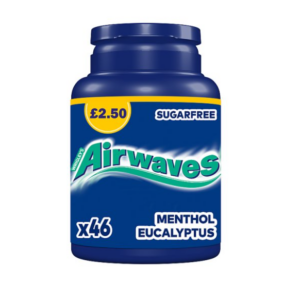 Airwaves Menthol & Eucalyptus Sugarfree Chewing Gum £2.50 PMP Bottle 46 Pieces (Case of 6)