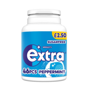 Extra Peppermint Sugarfree Chewing Gum Bottle £2.50 PMP 46 Pieces (Case Of 6)